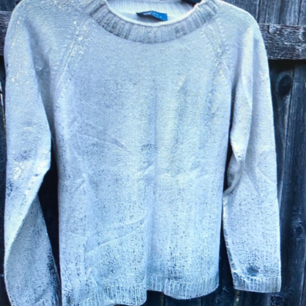 Hobbs 100% cashmere sweater silver metallic